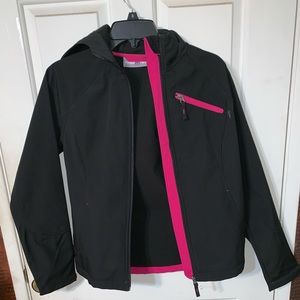Black and pink rain jacket